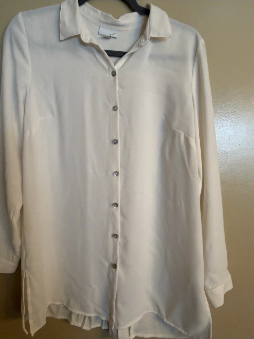 J. Jill Cream Long-Sleeve Button-Down Shirt